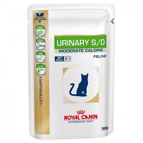 پوچ رویال کنین مخصوص گربه مبتلا به بیماریهای مجاری ادراری با مشکل اضافه وزن/ 100 گرمی/ Royal Canin Urinary S/O Moderate Calorie